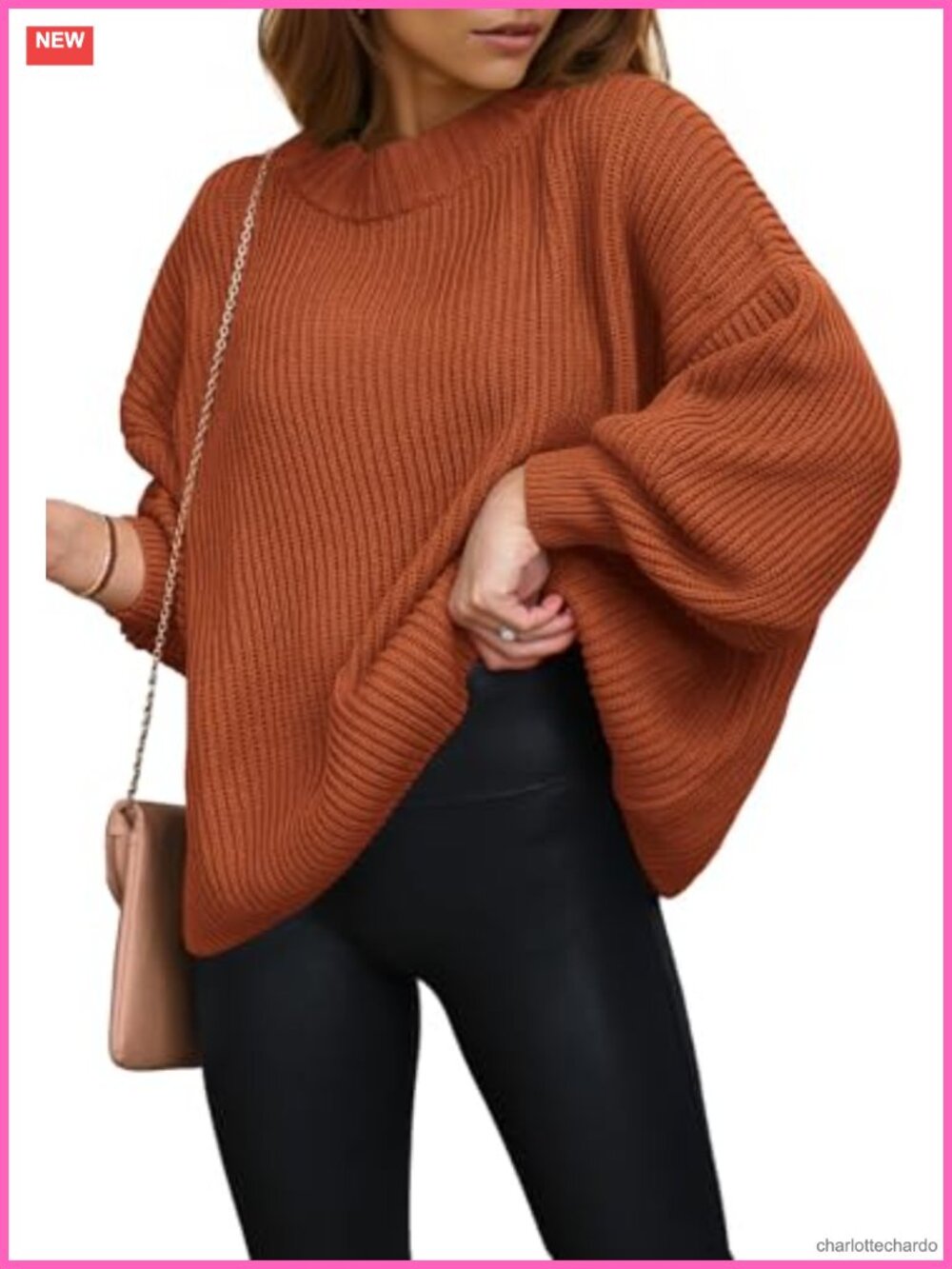 Oversized Chunky Knit Pullover Sweater Long Sleeve Crewneck